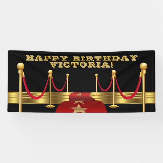 Lona Carteles de Cumpleaños de Hollywood (Horizontal)