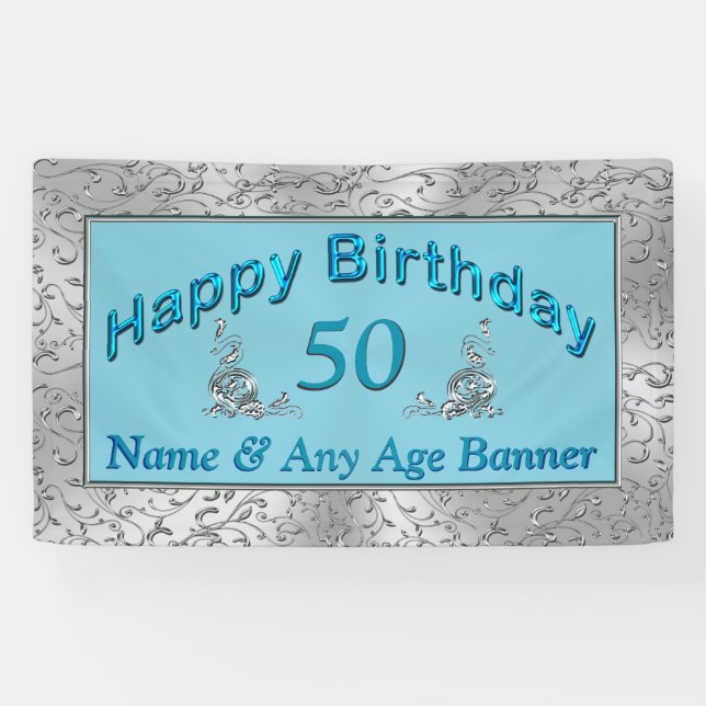 Lona Carteles de cumpleaños personalizados tu edad y no (Horizontal)