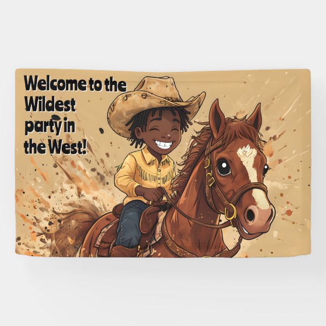 Lona Cartoon Western Ride Tall Cowboy (Horizontal)