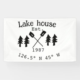 Lona Casa del lago. Fecha año personalizado coordenadas