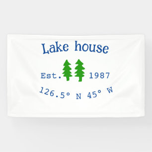 Lona Casa del lago. Fecha año personalizado coordenadas