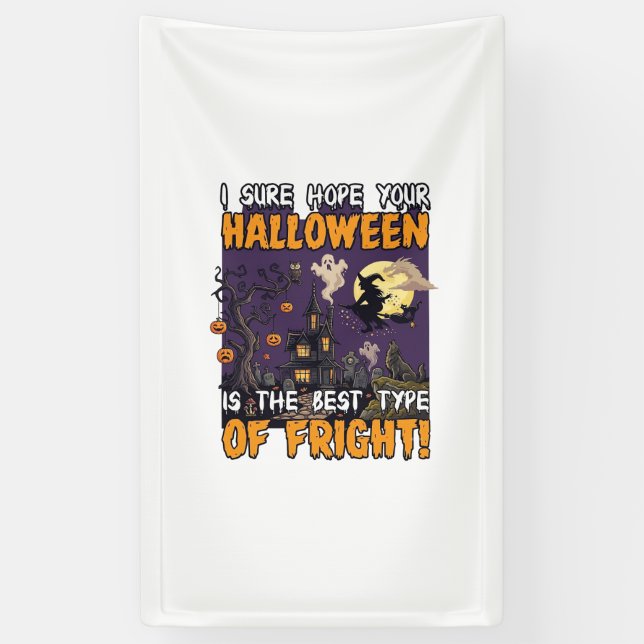 Lona Casa Embrujada de Terror de Halloween Bruja Fantas (Vertical)