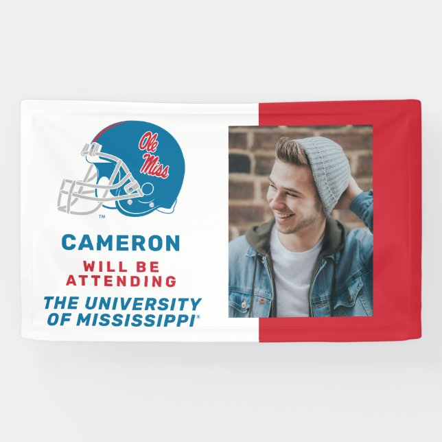 Lona Casco de fútbol Ole Miss | Azul claro (Horizontal)