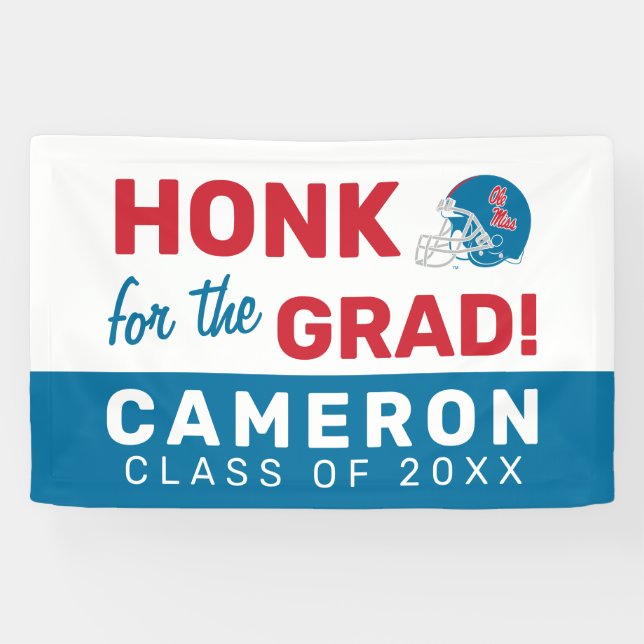 Lona Casco de fútbol Ole Miss | Azul claro (Horizontal)