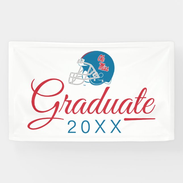 Lona Casco de fútbol Ole Miss | Azul claro (Horizontal)