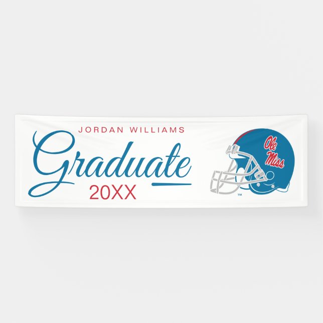 Lona Casco de fútbol Ole Miss | Azul claro (Horizontal)