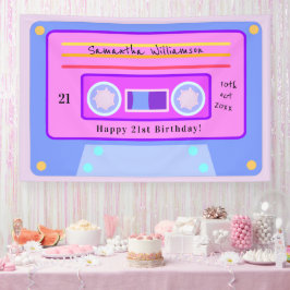 Lona Cassette Pastel azul rosado de los años 90 21 Fies