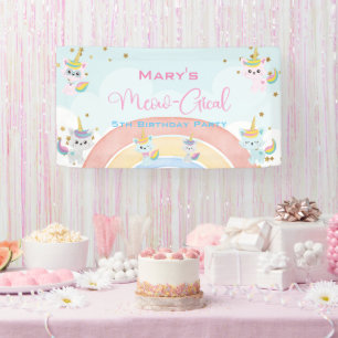 Lona Caticorn Meow-Gical Cumpleaños