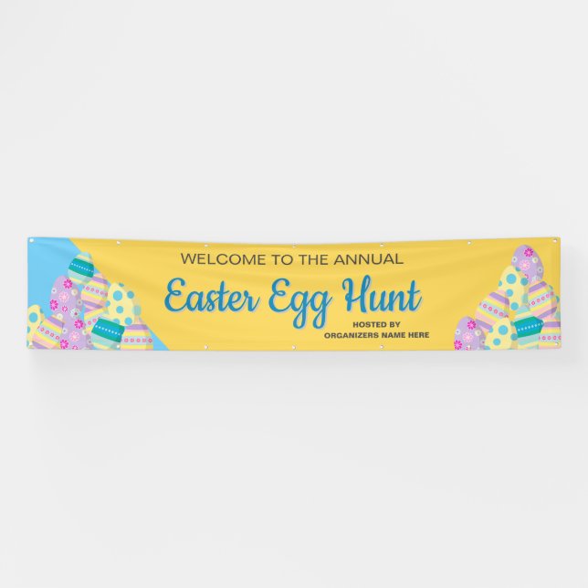 Lona Caza de huevos de pascua de Rótulo personalizado  (Horizontal)