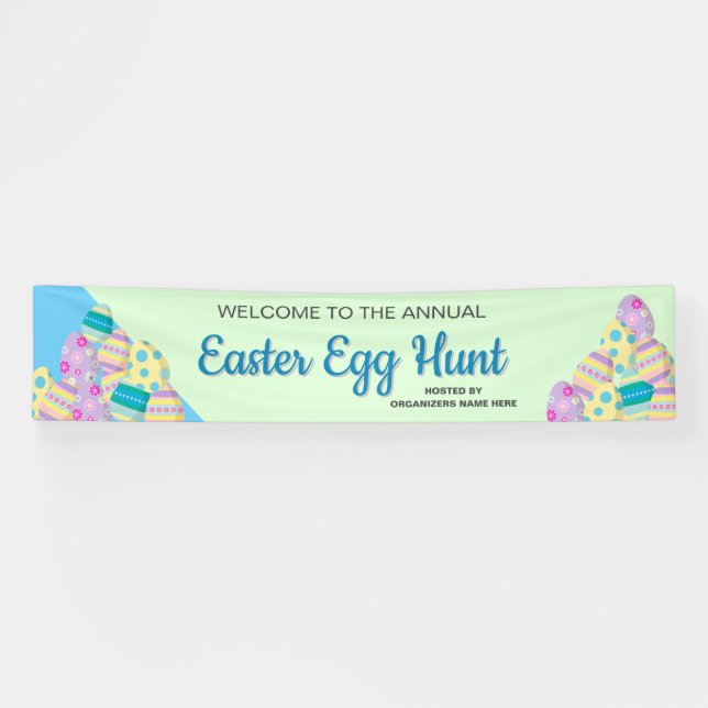 Lona Caza personalizada anual de huevos de pascua (Horizontal)