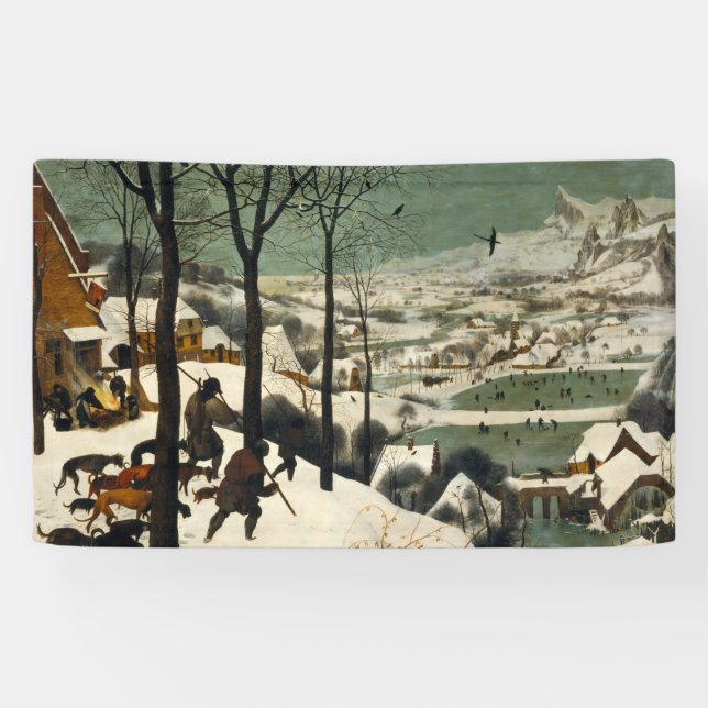 Lona Cazadores en la nieve (por Pieter Bruegel, el anci (Horizontal)