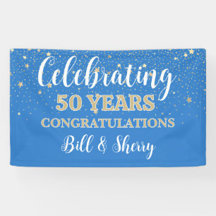 Lona ¡Celebra 50 años! Estandarte personalizado de aniv