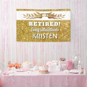 Lona ¡Celebra! Banner personalizado para fiesta de jubi