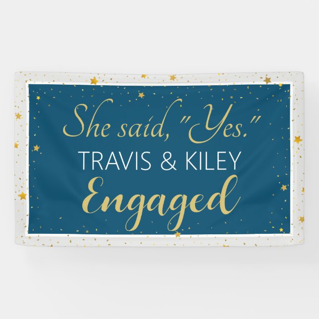 Lona ¡Celebración! Banner del partido de compromiso per (Horizontal)