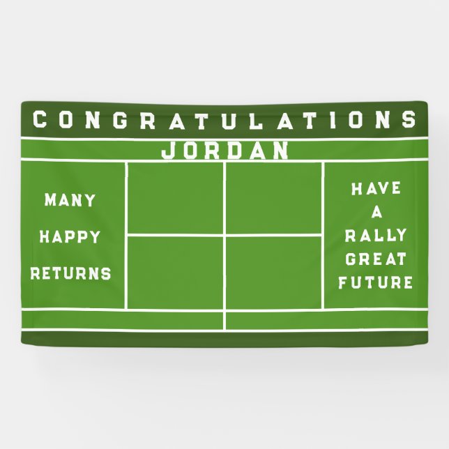 Lona Celebración con tema de tenis (Horizontal)