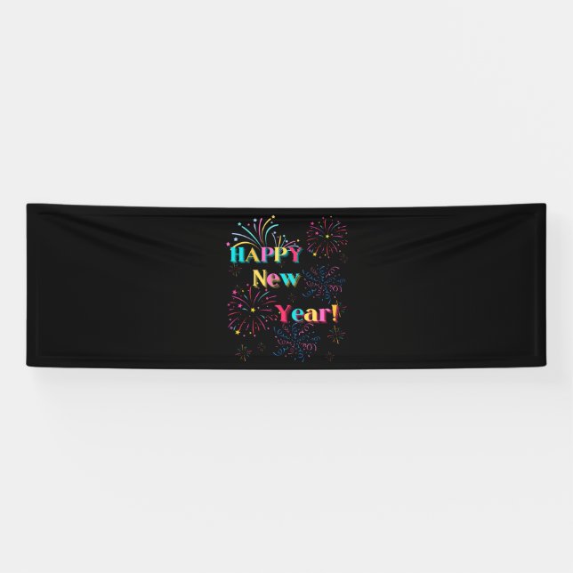 Lona Celebración de Año Nuevo Bandera de vinilo 2.5x8 (Horizontal)