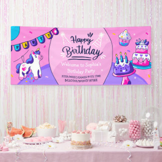 Lona Celebración de Cumpleaños de Niña Hispana Personal
