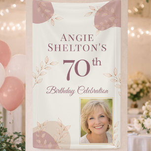 Lona Celebración de Fotos de Cumpleaños 70 con Elegante