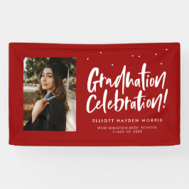 Lona Celebración de graduación graduado con letras roja