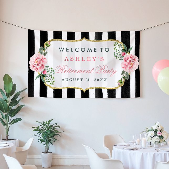 Lona Celebración de Jubilación Romántica Bandas Florale (Subido por el creador)