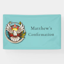 Celebración de la confirmación azul Verde azulada 