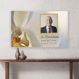 Lona Celebración de la Fiesta de la Flor Orquídea Blanc