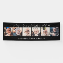 Lona Celebración de la vida con escritura manuscrita de