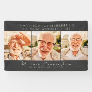 Lona Celebración de su vida moderna y simple tres foto