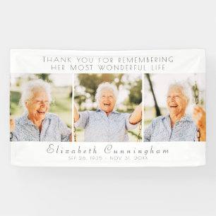 Lona Celebración de su vida moderna y simple tres foto