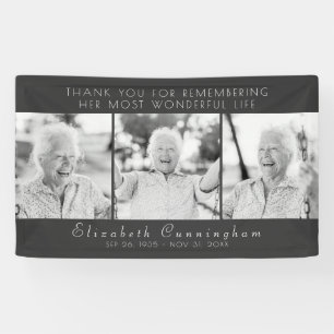 Lona Celebración de su vida moderna y simple tres foto