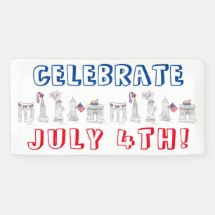 Lona Celebración del 4 de julio de los fuegos artificia