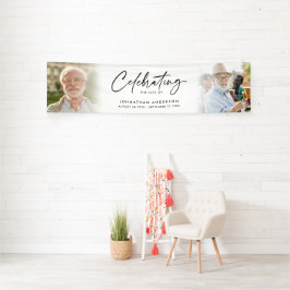 Lona Celebración del funeral o conmemoración de 2 fotos