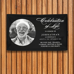 Lona Celebración Moderna de la Vida Letra y Foto Elegan
