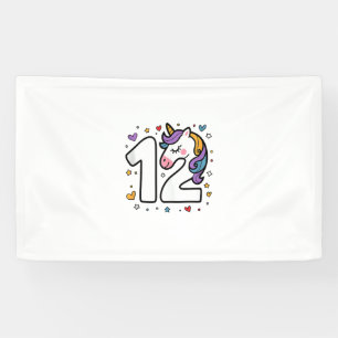 Lona Celebrar feliz fiesta de cumpleaños de 12 años par