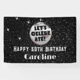 Lona Celebremos la bola de disco 60 años cumpleaños