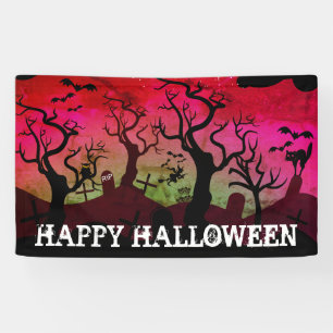Lona Cementerio negro, rojo, verde oliva Halloween
