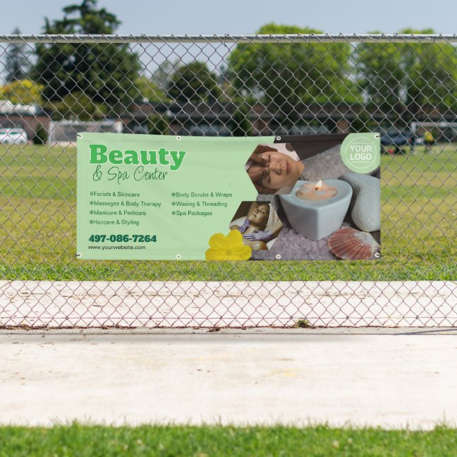 Lona Centro de Spa de Belleza Banner Personalizable (In situ)
