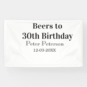 Lona Cervezas para cumpleaños 30 nombre fecha hombre el