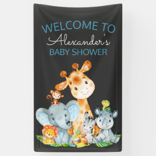 Lona Chalkboard Watercol Cute Jungla Safari Baby Shower