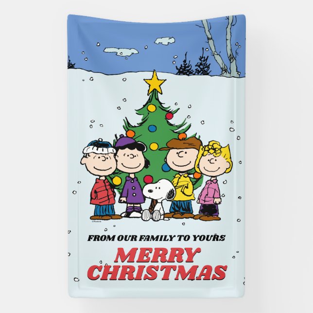 Lona Charlie Brown y Navidades de amigos (Vertical)