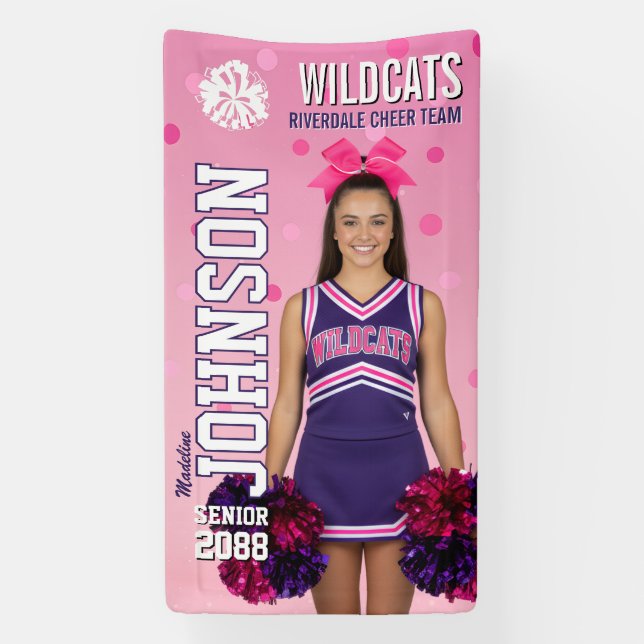 Lona Cheerleading Senior Cheer Team Custom Pink Sports (Vertical)