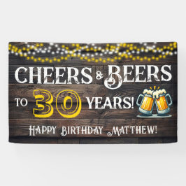 Lona Cheers and Beers to 30 Years Birthday Party Banner