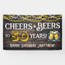 Lona Cheers and Beers to 50 Years Birthday Party Banner