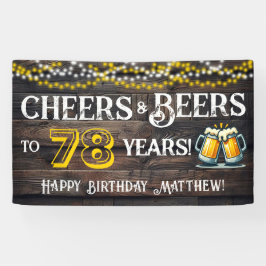 Lona Cheers and Beers to 78 Years Birthday Party Banner