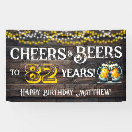 Lona Cheers and Beers to 82 Years Birthday Party Banner