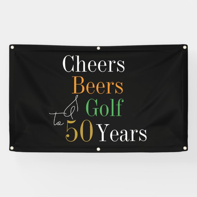 Lona Cheers Beers Golf 50th Birthday (Horizontal)