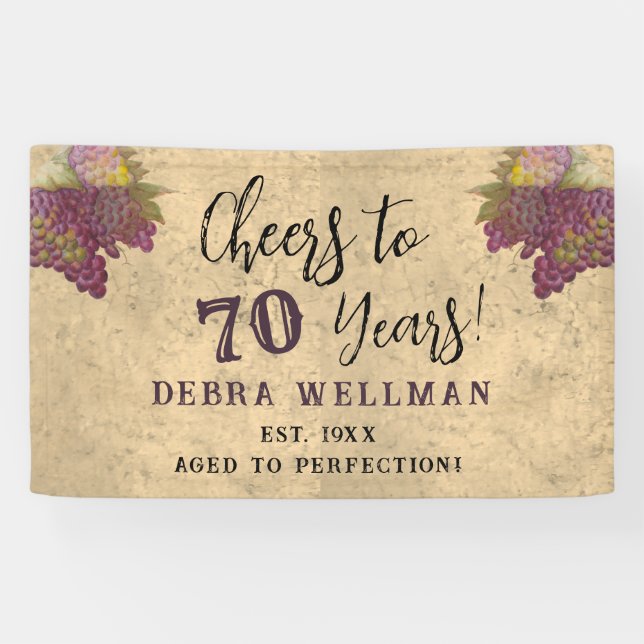 Lona Cheers to 70 Years Elegant Rustic Wine Party (Horizontal)