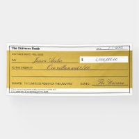 Cheque de Abundancia Dorado Elegante de la Ley de