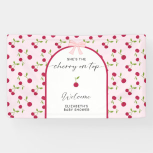 Lona Cherry On Top Baby Shower Coquette Bienvenida