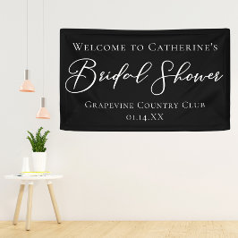 Lona Chic Black Bridal Shower Personalized Welcome